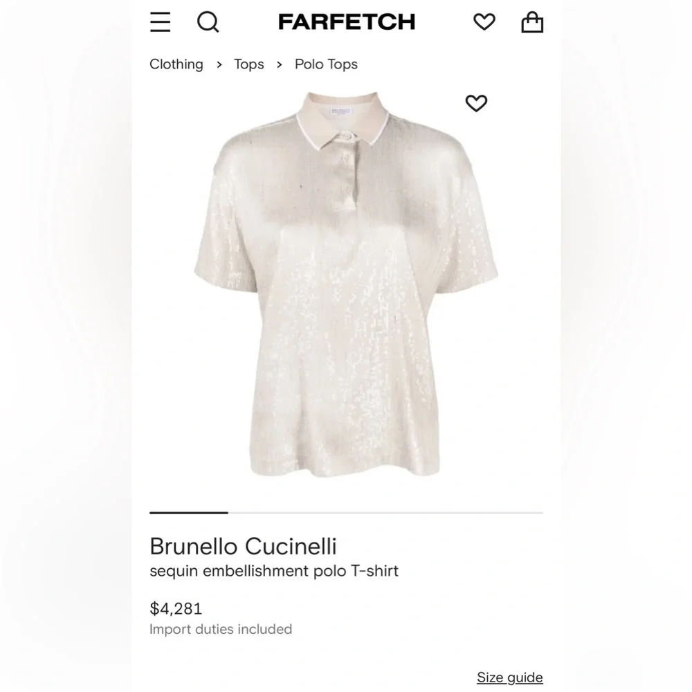 Brunello Cucinelli sequin embellishment polo T-shirt brand new with tag - Picture 3 of 12